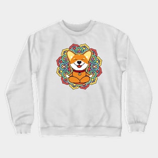 Shiba Inu Yoga Corgi Mandala Meditation Funny Meme Dog Crewneck Sweatshirt